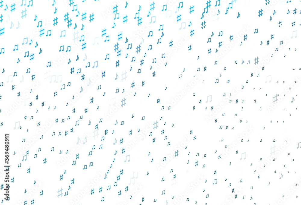 Light BLUE vector pattern with music elements.