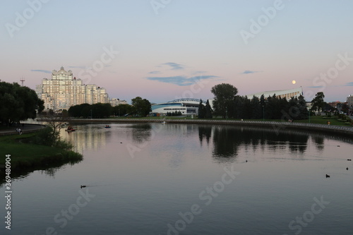 MInsk city downtown at sunset time view