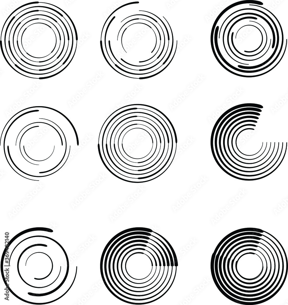 Lines in Circle Form for comic books . Explosion background . Vector Illustration .Technology round Logo . Circular Design element . Abstract Geometric shape . Sunburst . Lines in Circle Form for comic books . Explosion background . Vector Illustration .Technology round Logo . Circular Design element . Abstract Geometric shape . Sunburst .