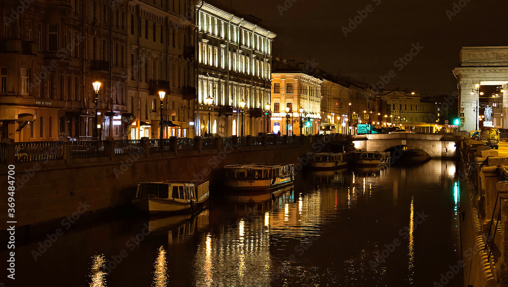 Petersburg, night Petersburg, the Neva river,