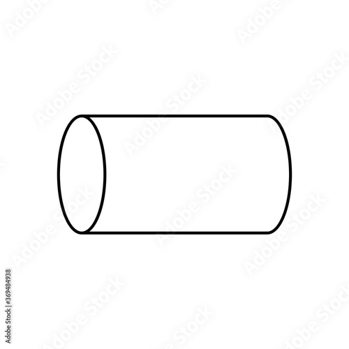 cylinder geometric shape icon, line style