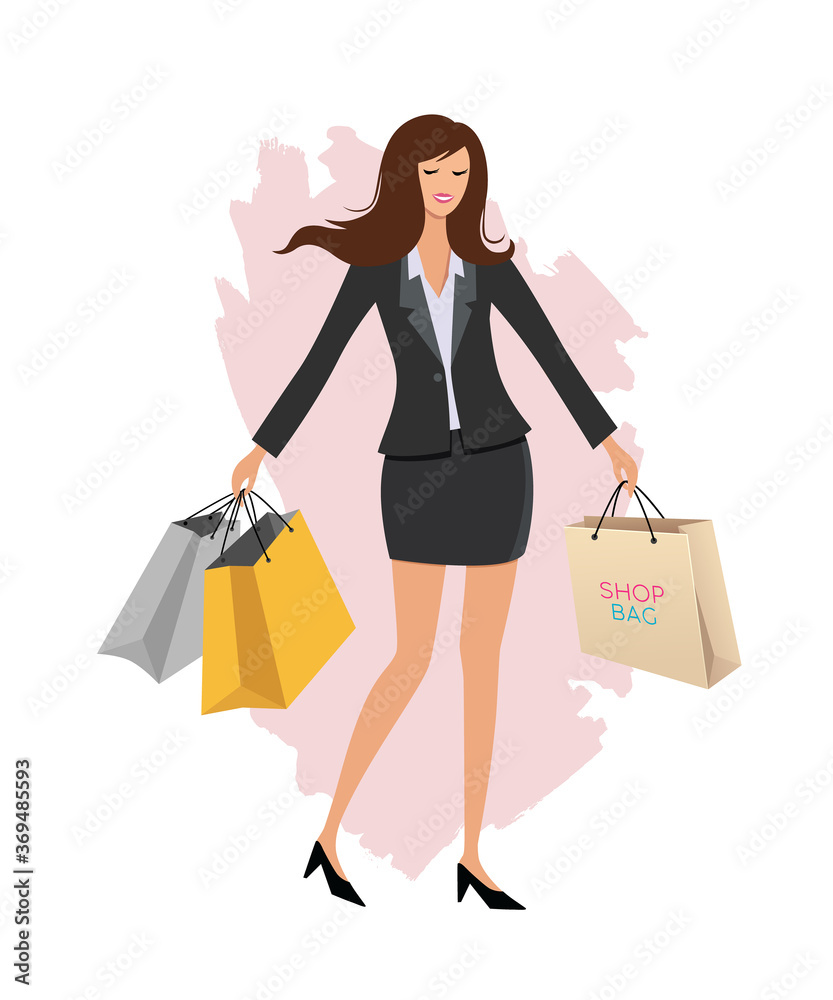 Office worker and shopping bag, charecter cartoon design, isolated on white background vector illustration
Office worker and shopping bag, charecter cartoon design, isolated on white background vector illustration