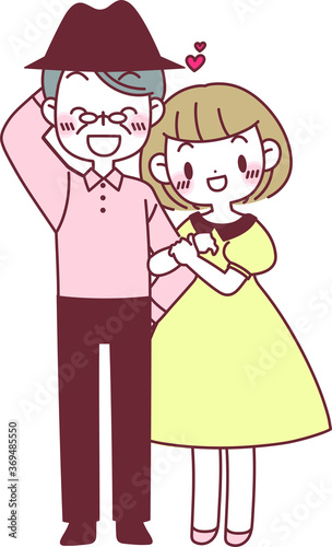 腕を組んで仲良さそうなカップル
