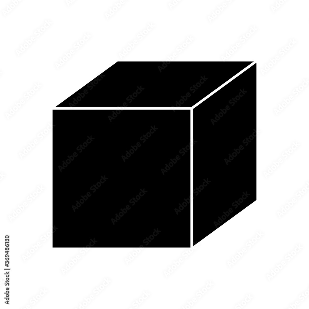 cube geometric shape icon, silhouette style cube geometric shape icon, silhouette style
