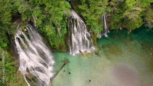 Aerial view of Tamasopo waterfalls in San Luis Potosi, Mexico. photo