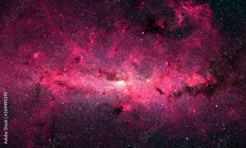Space nebula. Cosmic cluster of stars. Nixed media