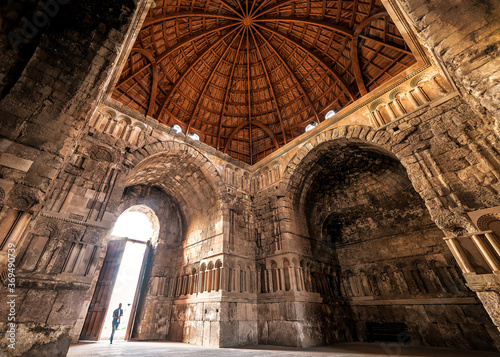 Fotografiet interior of Umayyad Palace, Amman Citadel,