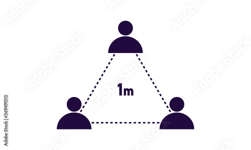 Social distancing. Keep a distance of 1 meter. Coronavirus self-defense. Vector illustration eps 10