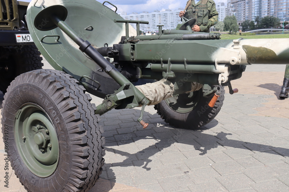 military cannon at expo street stand military cannon at expo street stand