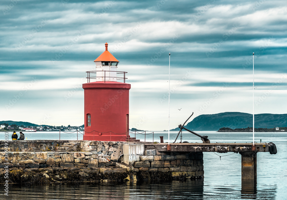 red lighthouse in Alesund
