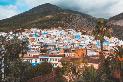 View of Chefchaouen city from Kasbah tower, Morocco © Ipek Morel
