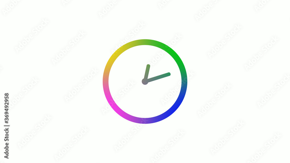 4 color counting down clock icon on white background,Clock icon 4 color counting down clock icon on white background,Clock icon