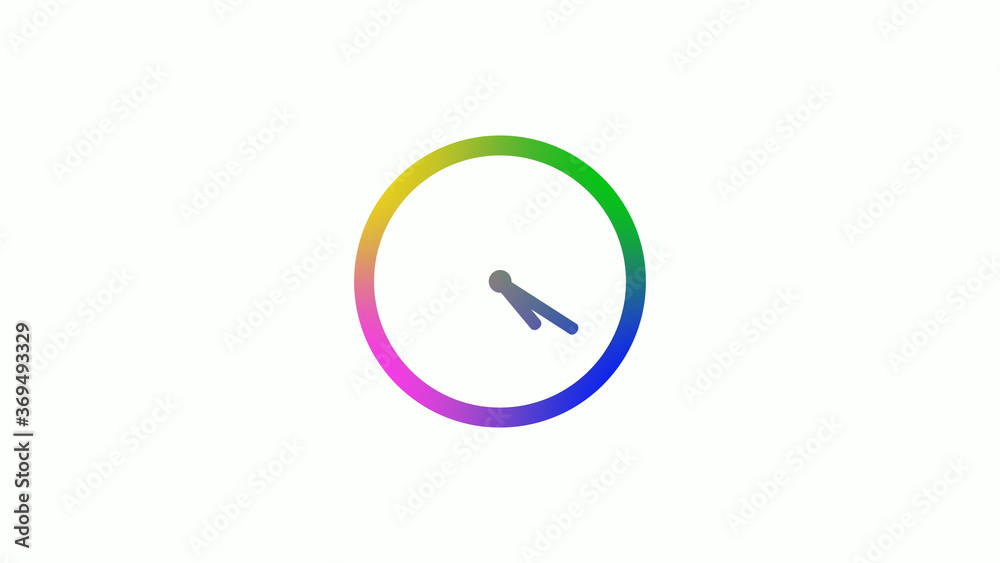 4 color counting down clock icon on white background,Clock icon 4 color counting down clock icon on white background,Clock icon