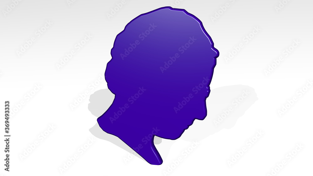 girl stand with shadow. 3D illustration of metallic sculpture over a white background with mild texture. beautiful and woman girl stand with shadow. 3D illustration of metallic sculpture over a white background with mild texture. beautiful and woman