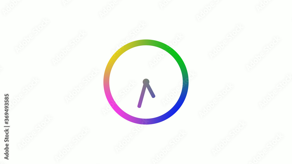 4 color counting down clock icon on white background,Clock icon 4 color counting down clock icon on white background,Clock icon
