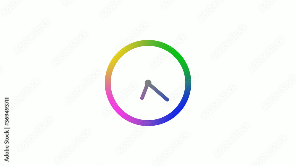New 4 color counting down clock icons on white background,Clock icon New 4 color counting down clock icons on white background,Clock icon