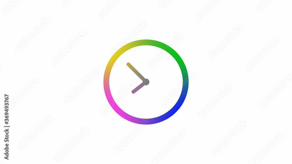 New 4 color counting down clock icons on white background,Clock icon New 4 color counting down clock icons on white background,Clock icon