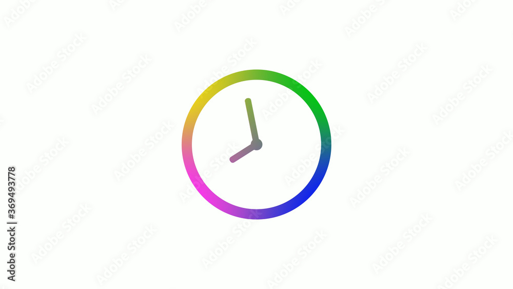 New 4 color counting down clock icons on white background,Clock icon New 4 color counting down clock icons on white background,Clock icon