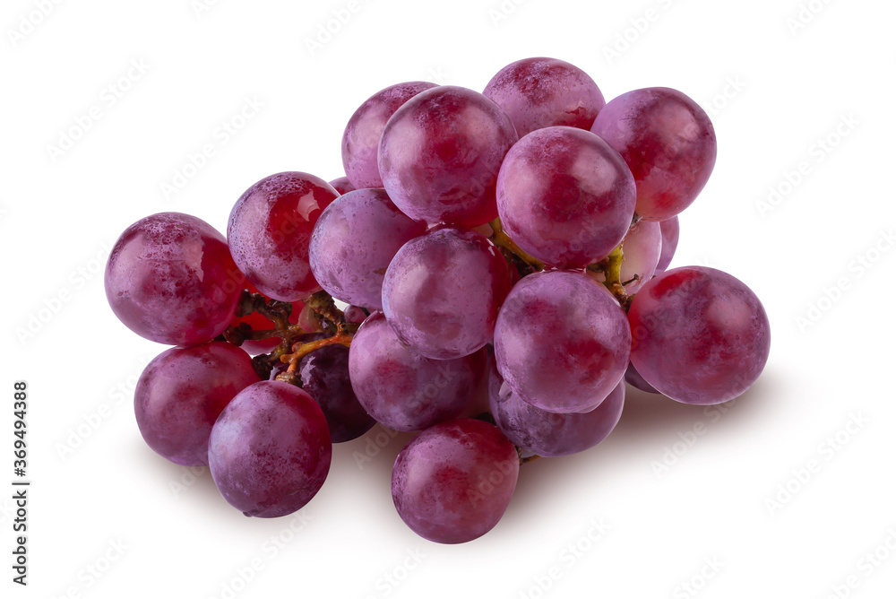 Red Grapes isolated on a white background.