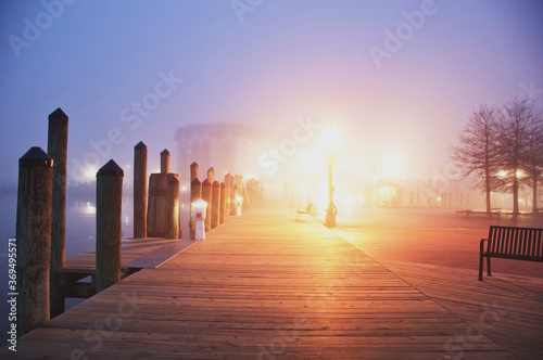 Foggy morning at the Annapolis city dock.