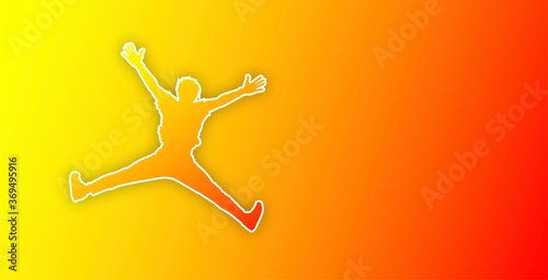 sagoma, salto, silhouette, felicità, gioia	
