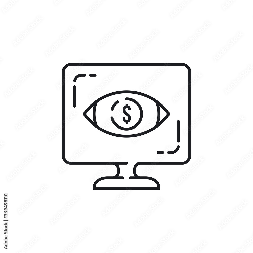 Monitoring Modern Simple Outline Vector Icon Monitoring Modern Simple Outline Vector Icon
