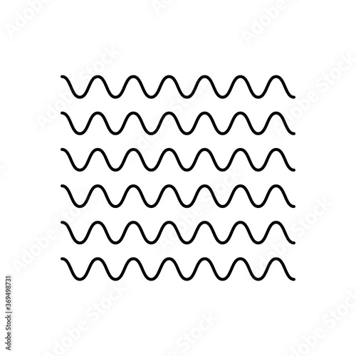 wavy lines in square shape icon, line style