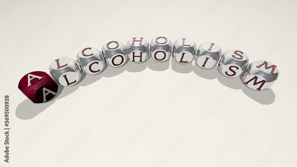 combination of ALCOHOLISM built by cubic letters from the top perspective, excellent for the concept presentation. alcoholic and addiction combination of ALCOHOLISM built by cubic letters from the top perspective, excellent for the concept presentation. alcoholic and addiction