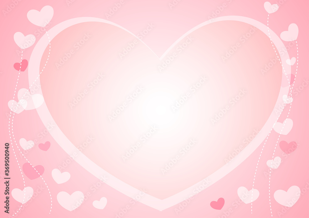 Pink background and has a white color in the middle With many hearts made of vectors Pink background and has a white color in the middle With many hearts made of vectors
