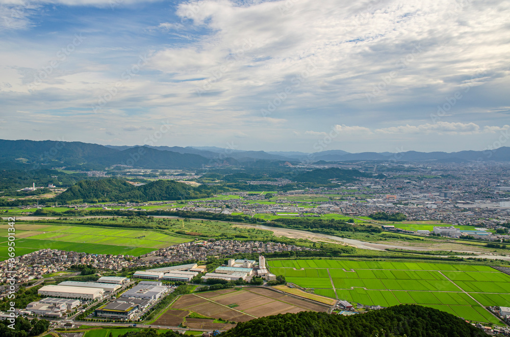 滋賀県の三上山からの眺め