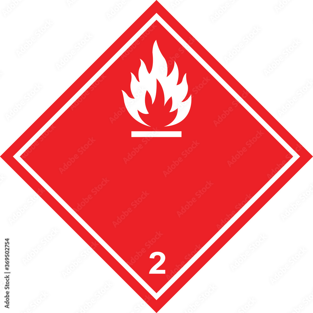 Flammable transport hazard sign and symbol Flammable transport hazard sign and symbol