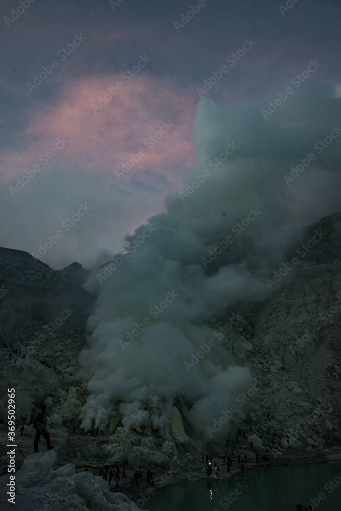 Naklejka premium Ijen Volcano, Java, Indonesia