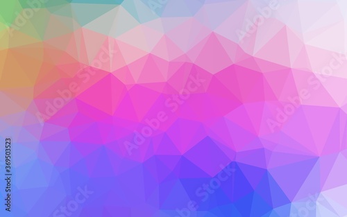 Light Multicolor, Rainbow vector abstract mosaic background. Shining illustration, which consist of triangles. Template for your brand book.