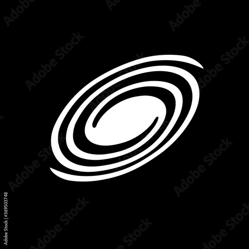spiral galaxy white on a black background. isolated