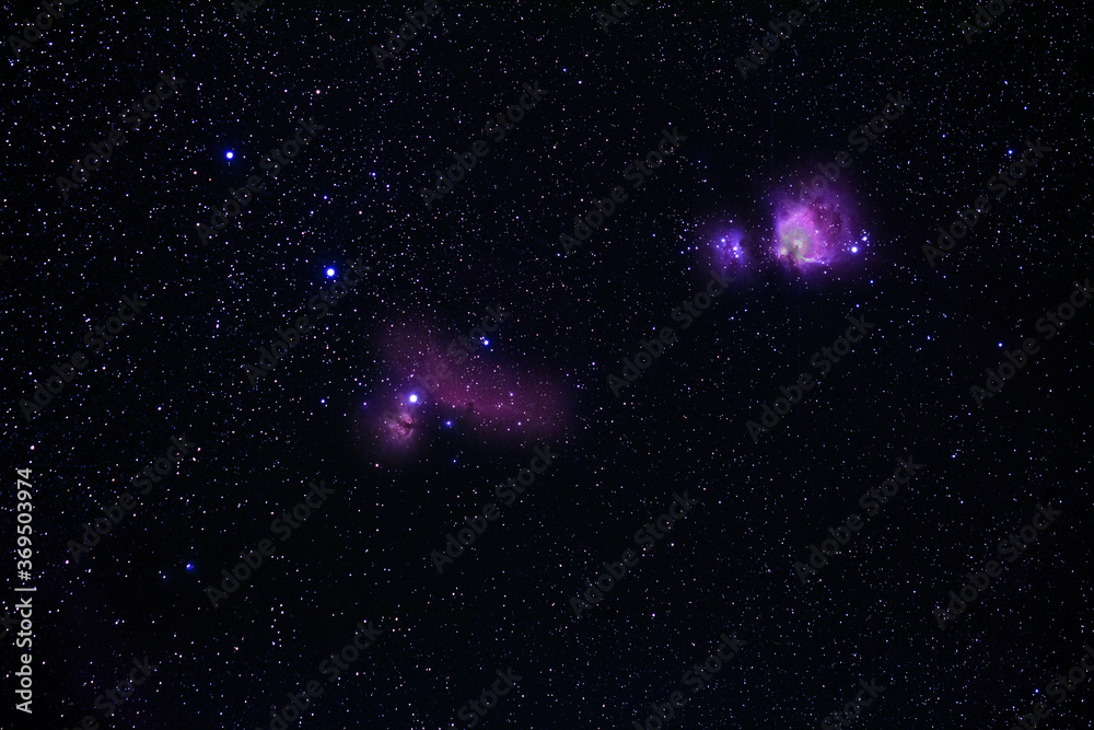 4 colorful nebulae in deep space