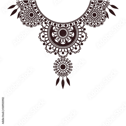 Mehndi necklace doodle ornament isolated