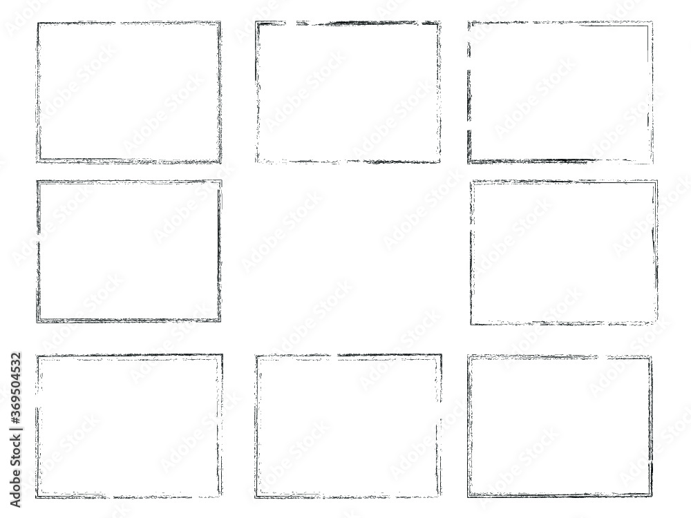 Set of Grunge Black and White Frames . textured rectangles for image Set of Grunge Black and White Frames . textured rectangles for image