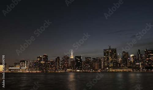 landscape of manhattan midtown night time 