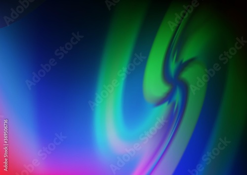 Dark Multicolor, Rainbow vector template with bent ribbons. A vague circumflex abstract illustration with gradient. The template for cell phone backgrounds.
