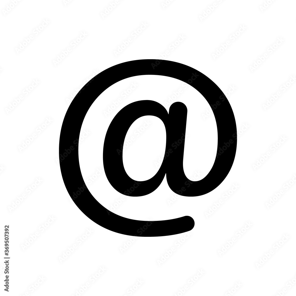At-Sign address icon. Internet flat icon symbol for applications.