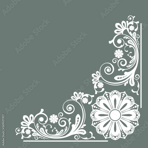 abstract floral ornament with decorative flowers for design
