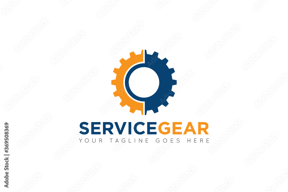 modern gear service logo, icon, symbol, vector illustration