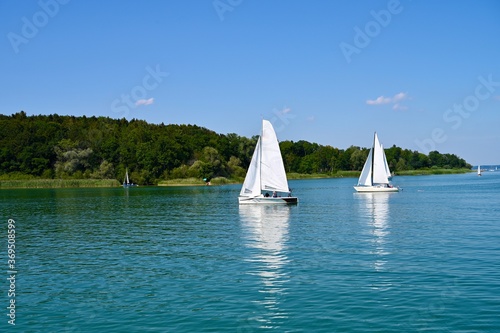 Sailing boat on lake Chiemsee.