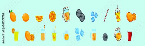 a set of lemon juice icon.  isolated on a blue background. Glass with jug and lemon.