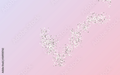 White Rain Isolated Pink Background. Effect 