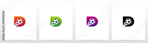 Soccer Ball On Letter Logo Design D