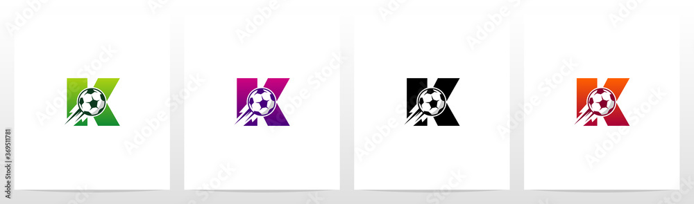 Soccer Ball On Letter Logo Design K