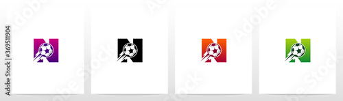 Soccer Ball On Letter Logo Design N