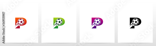 Soccer Ball On Letter Logo Design P