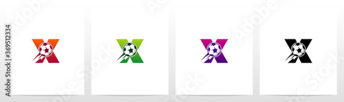 Soccer Ball On Letter Logo Design X